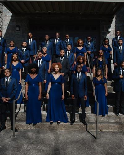 Members of The Aeolians pose for a picture. 